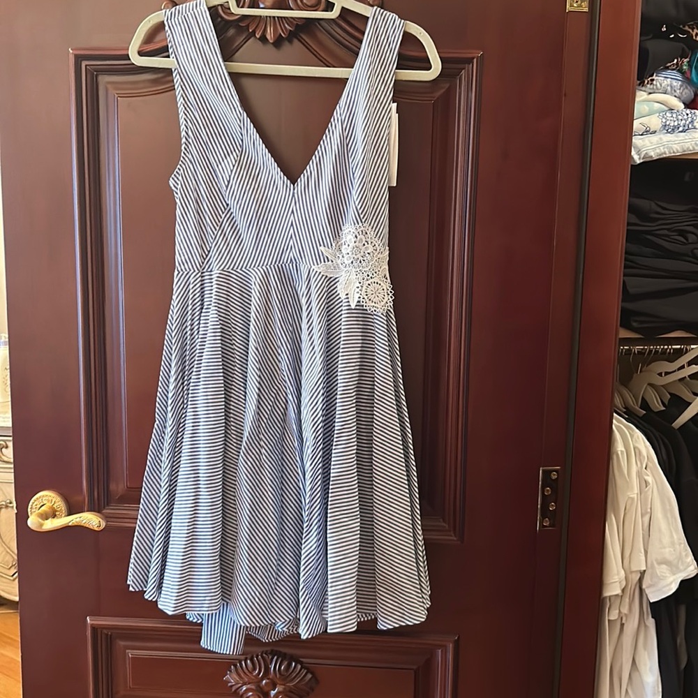 Sandro, black and white stripe dress size Sandro 2/medium/US 6